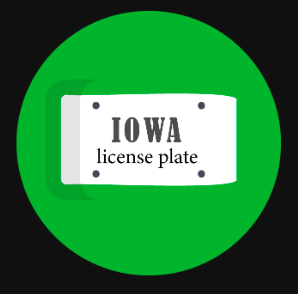 Iowa License Plate