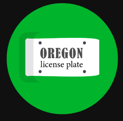 Oregon License Plate
